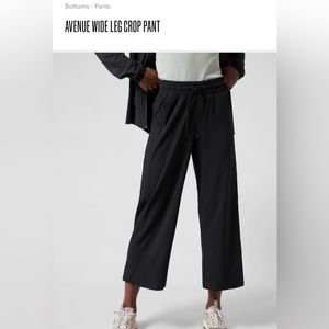Athleta avenue wide leg crop black size 2P